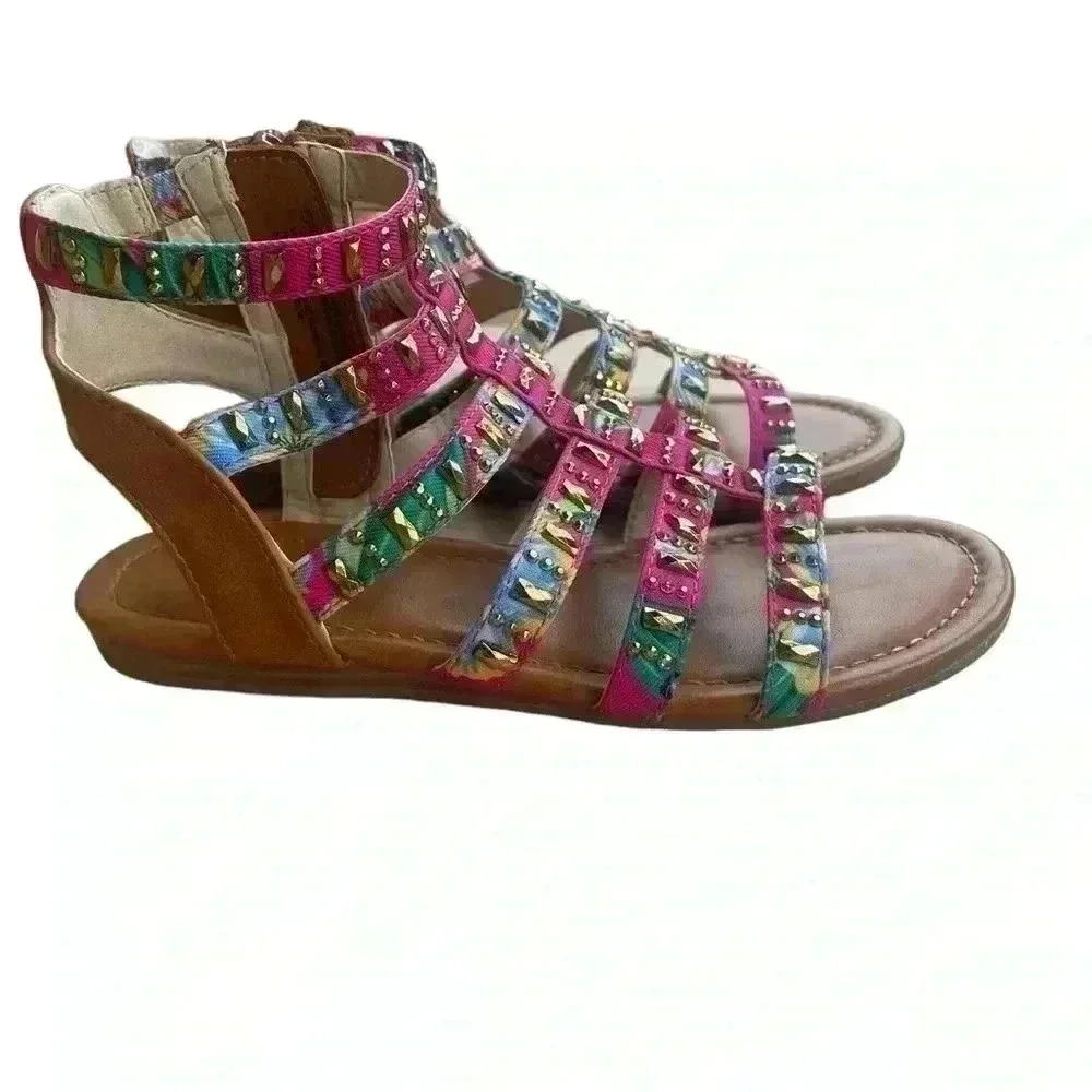 Stevies Girls multicolor gladiator sandals sz 13 gently used no damages or flaws